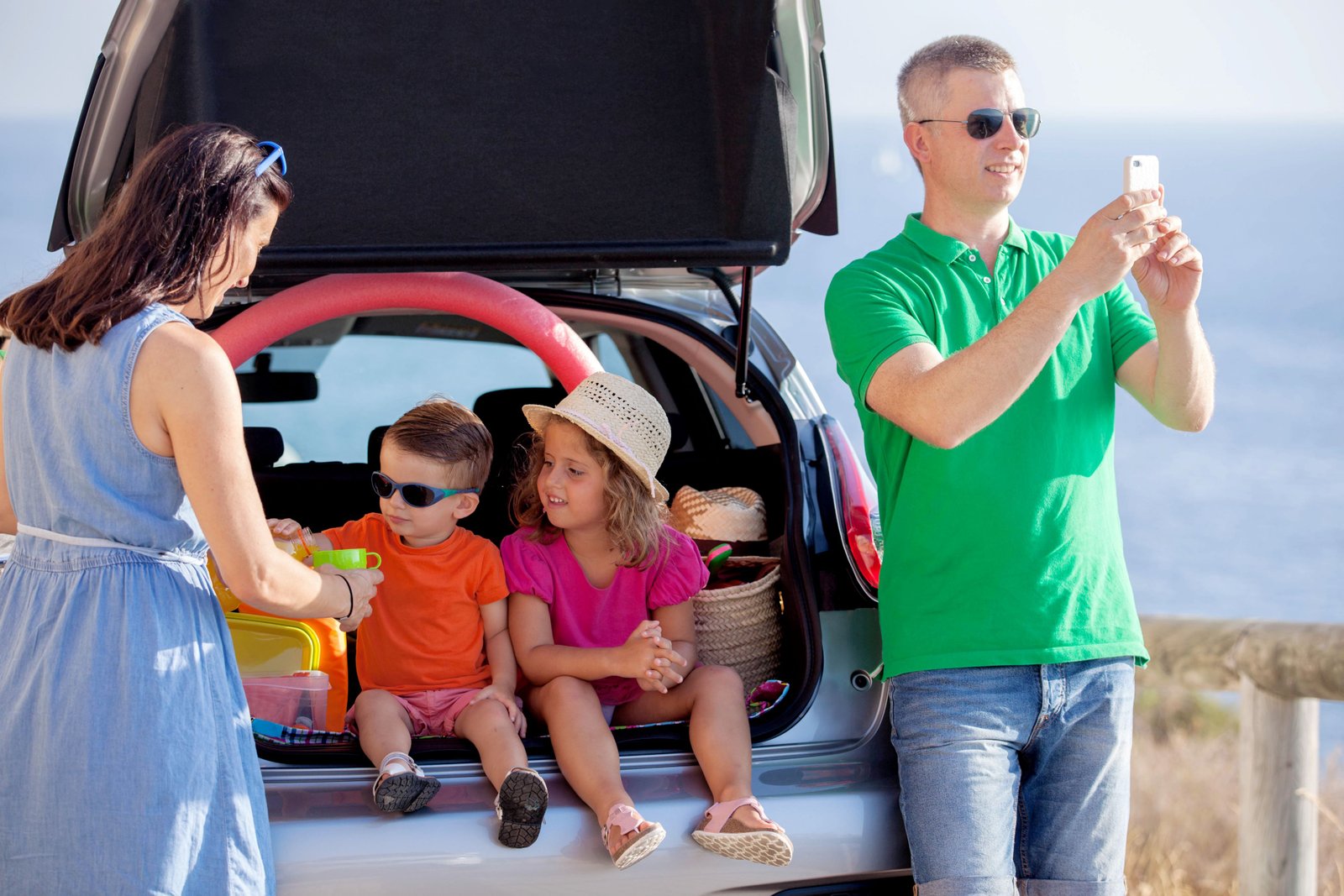 Family enjoying the leisure road trip together.