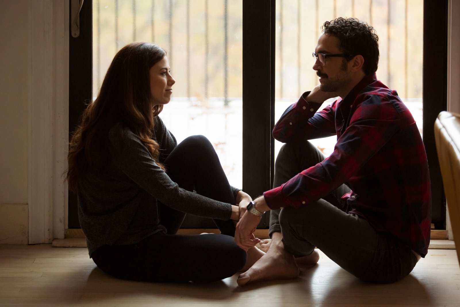 Couples are in deep communication and practicing active listening.