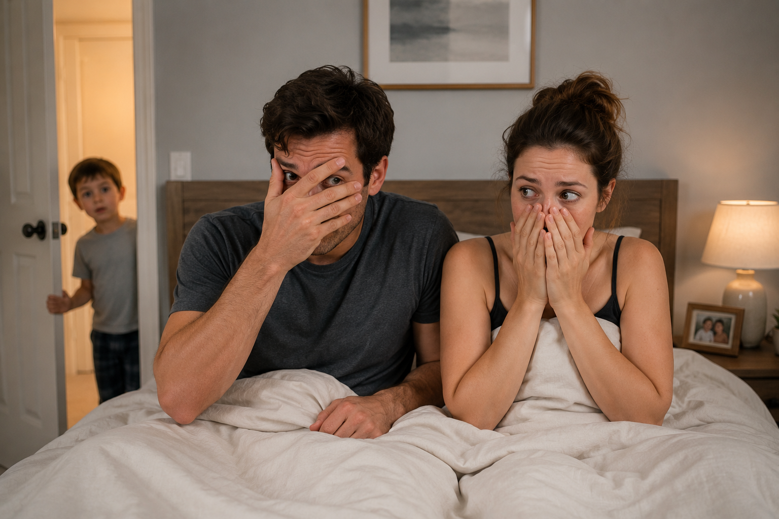 Couple feeling awkward